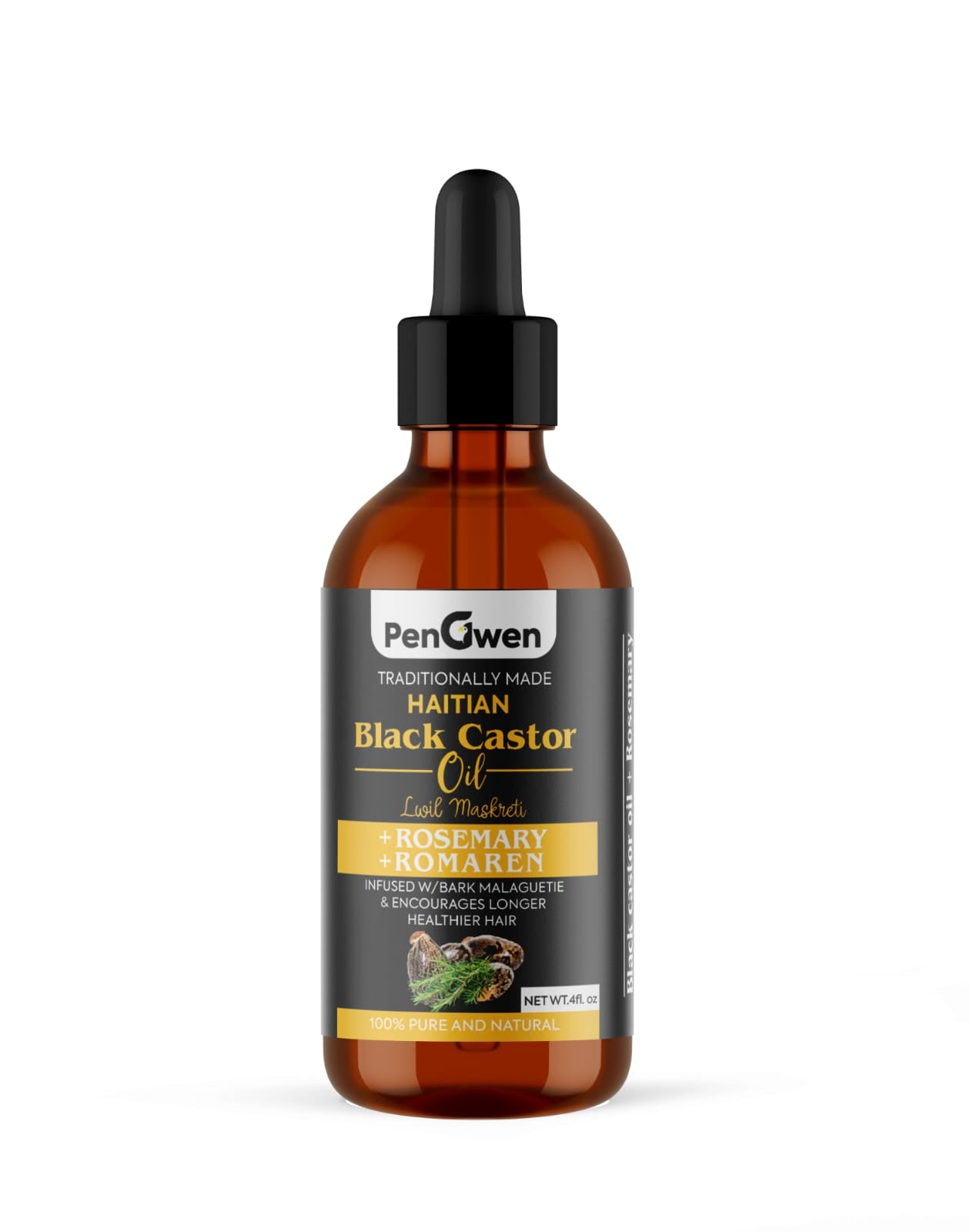 Organic Haitian black castor oil + Rosemary